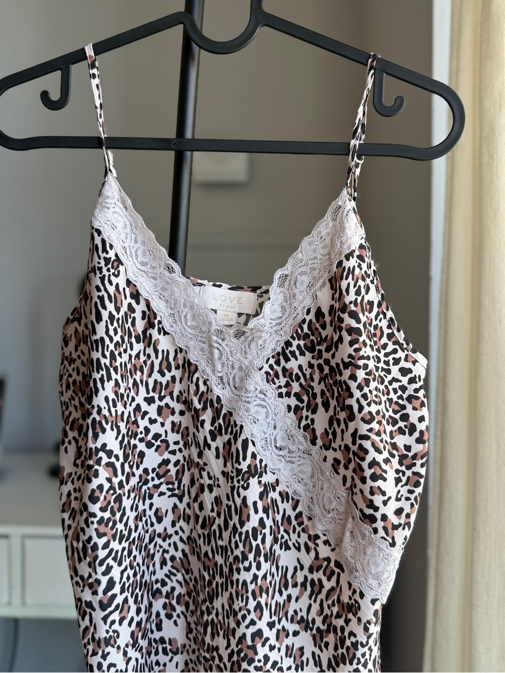 Love By Gap Design Blush Leopard Lace-Trim Slip Cami